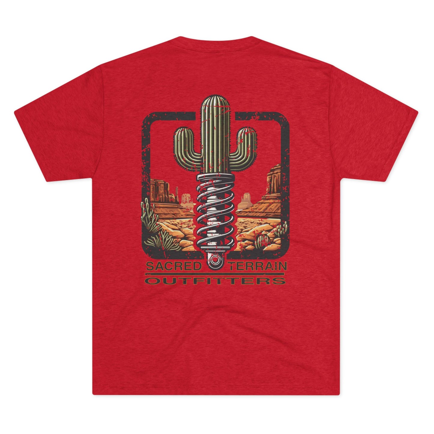 The Sacred Terrain OG Distressed – Unisex Tri-Blend Crew Shirt, Casual Wear, Nature Lover Gift, Summer Outfit, Adventure Apparel