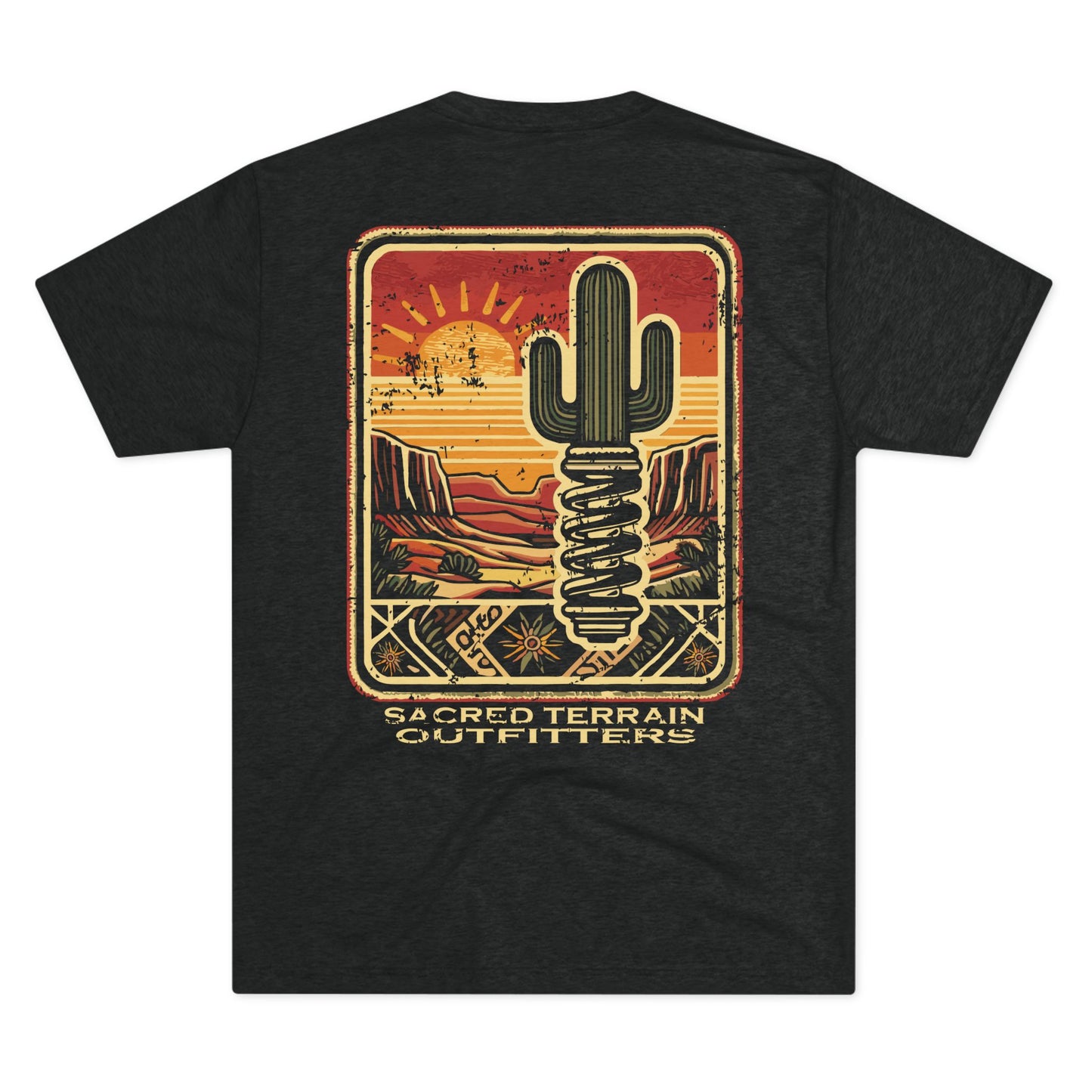 Sacred Saguaro Distressed Patch Fitted Men's Tee