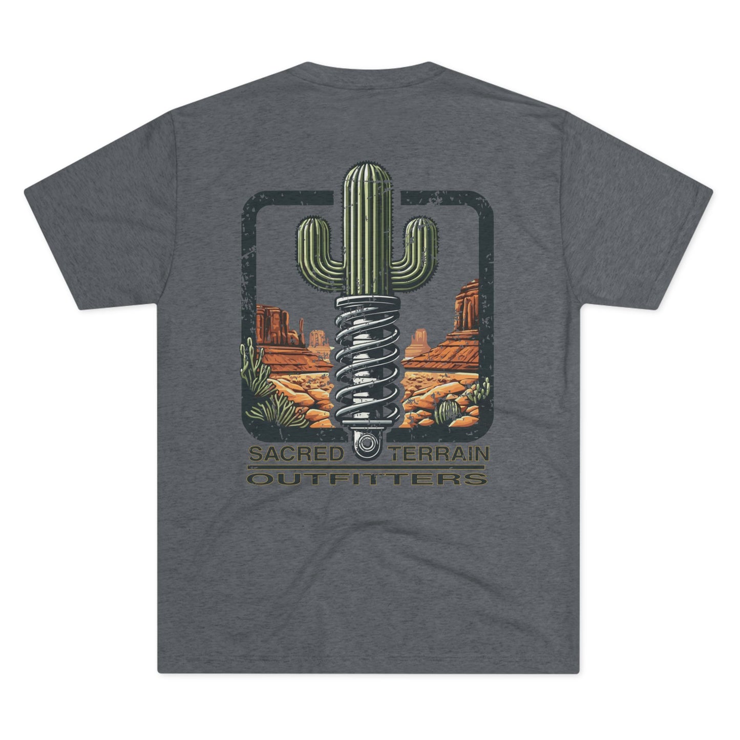 The Sacred Terrain OG Distressed – Unisex Tri-Blend Crew Shirt, Casual Wear, Nature Lover Gift, Summer Outfit, Adventure Apparel