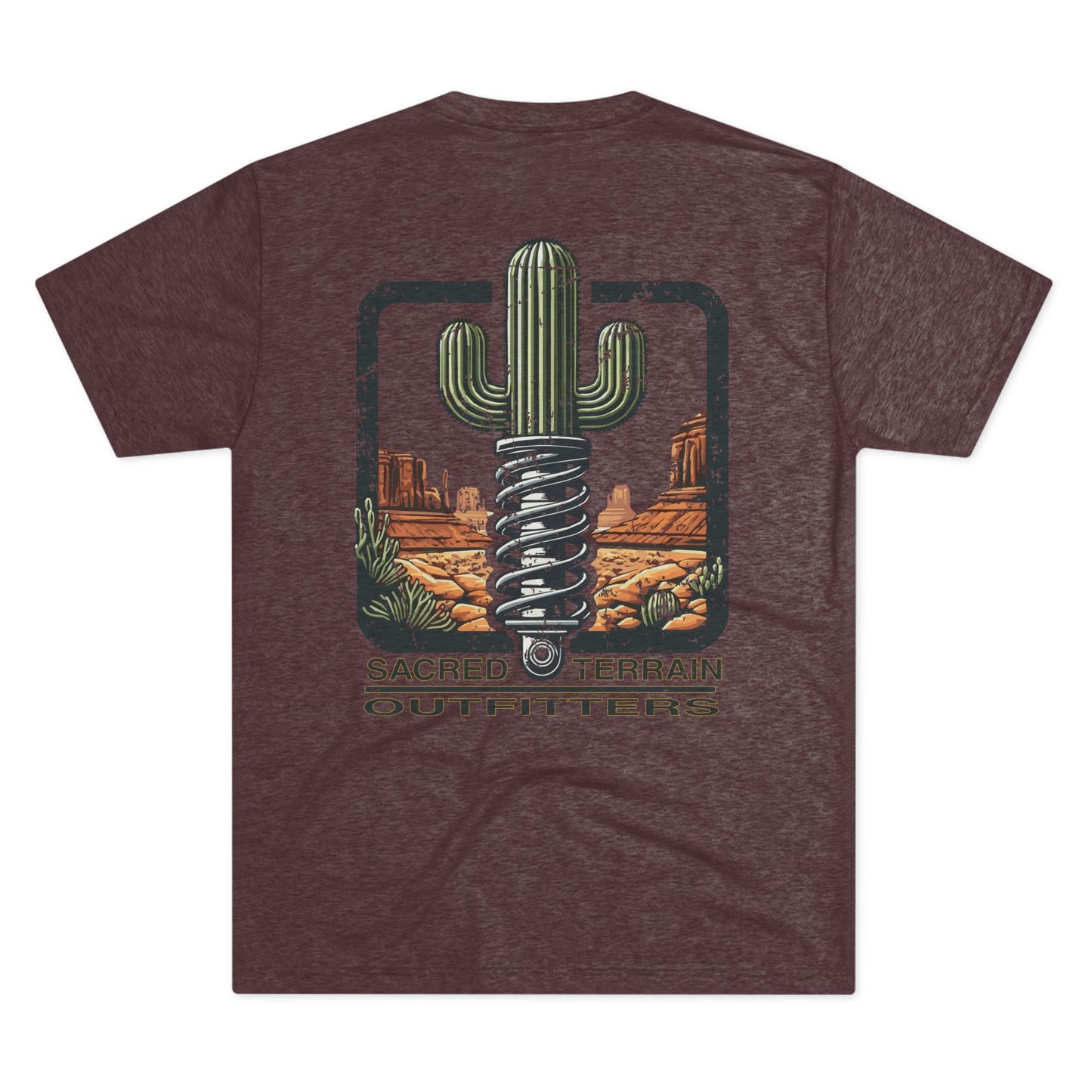 The Sacred Terrain OG Distressed – Unisex Tri-Blend Crew Shirt, Casual Wear, Nature Lover Gift, Summer Outfit, Adventure Apparel