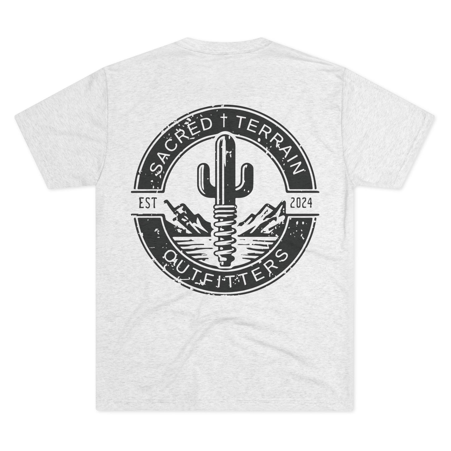 Cactus Crest Distressed Men's Fitted T-Shirt