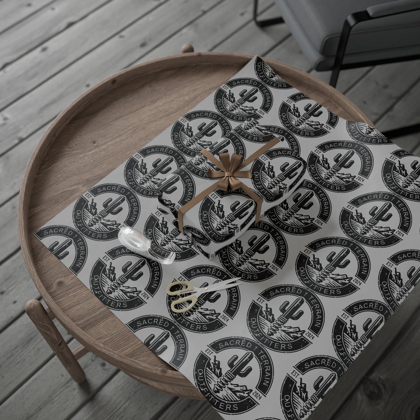 Retro-Inspired Wrapping Paper, Cactus and Mountain Theme, Perfect for Gifts, Holidays, Birthdays, and Celebrations