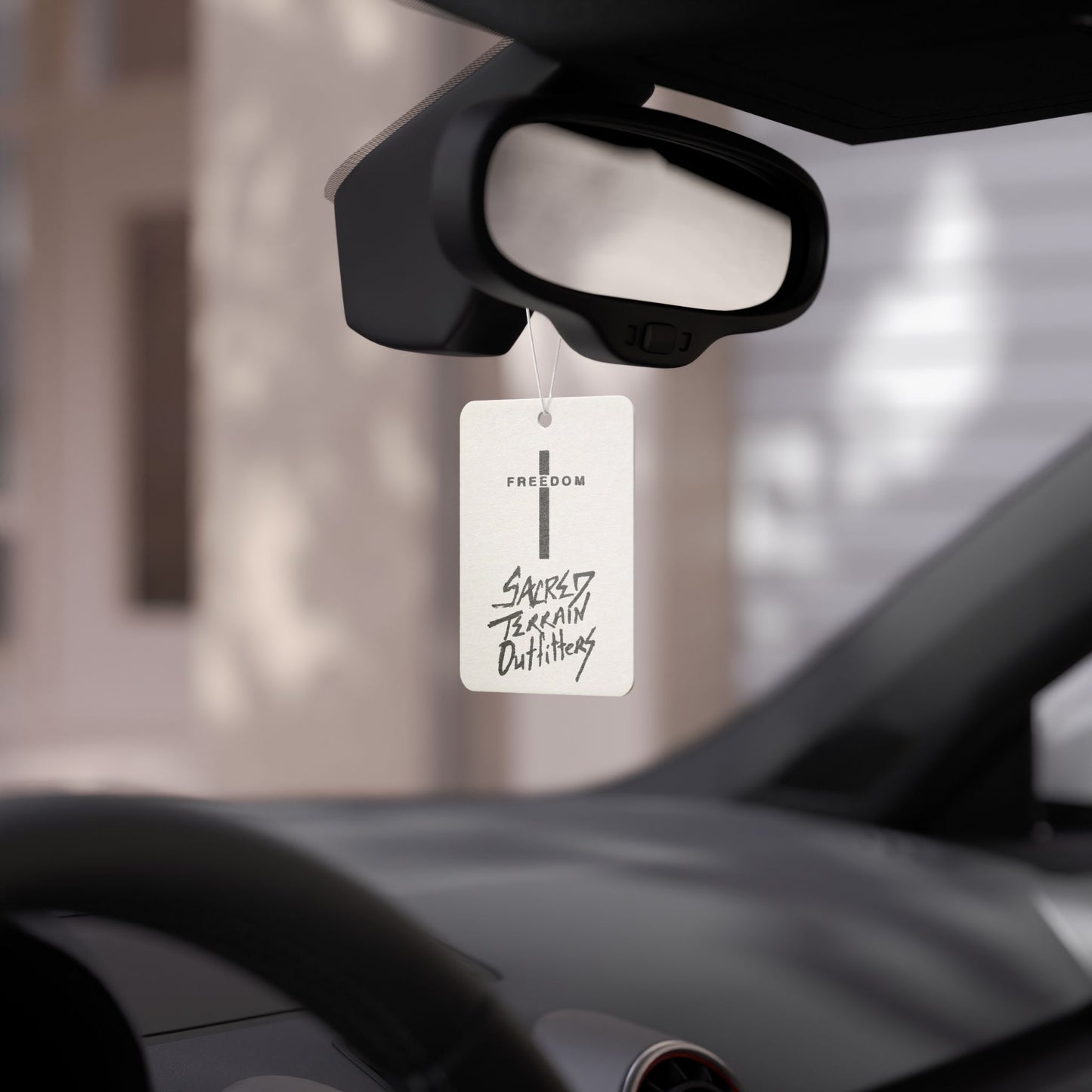 Sacred Terrain-Freedom Cross Car Air Freshener - Scented Auto Decor, Gift for Travelers, Car Accessories, Home Fragrance, Sacred Terrain Outfitters