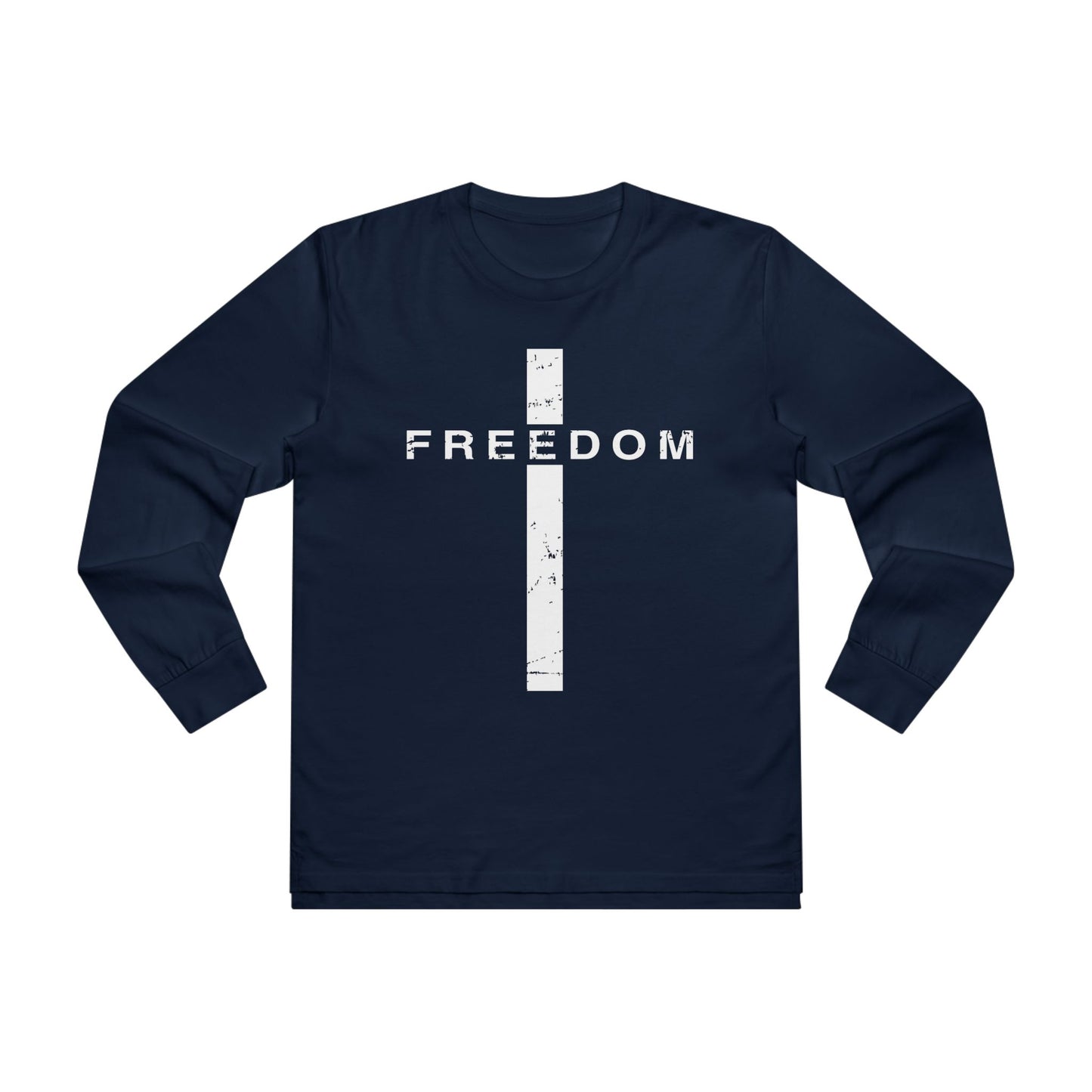 Freedom Cross | Sacred Terrain Outfitters | Men's Long-sleeved Tee, Stylish Base Layer, Casual Wear, Gift for Him, Unisex Fashion, Graphic Tee