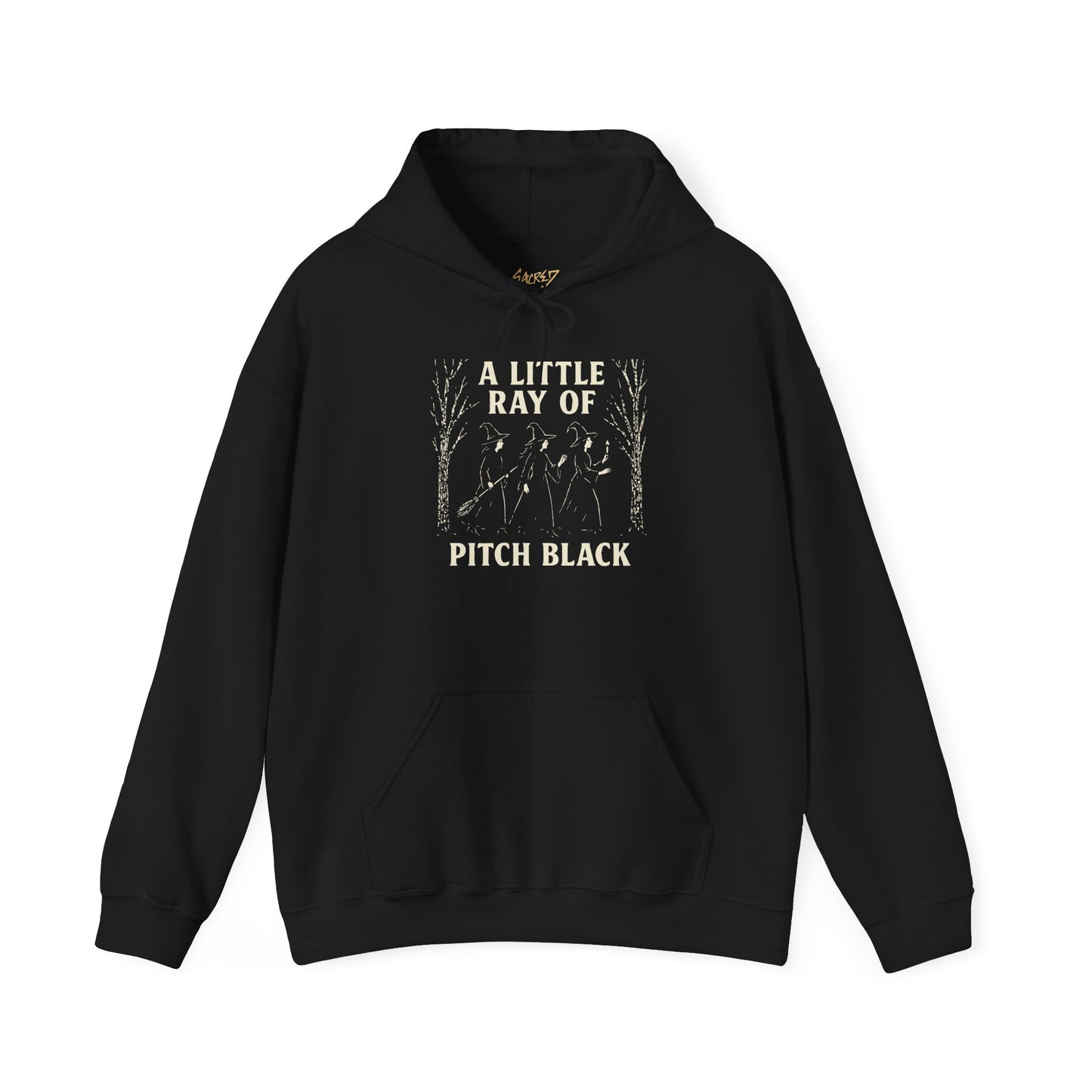 Unisex Heavy Blend Hoodie: A Little Ray of Pitch Black, Cozy Sweatshirt, Fall Fashion, Halloween Outfit, Unisex Gift, Casual Wear