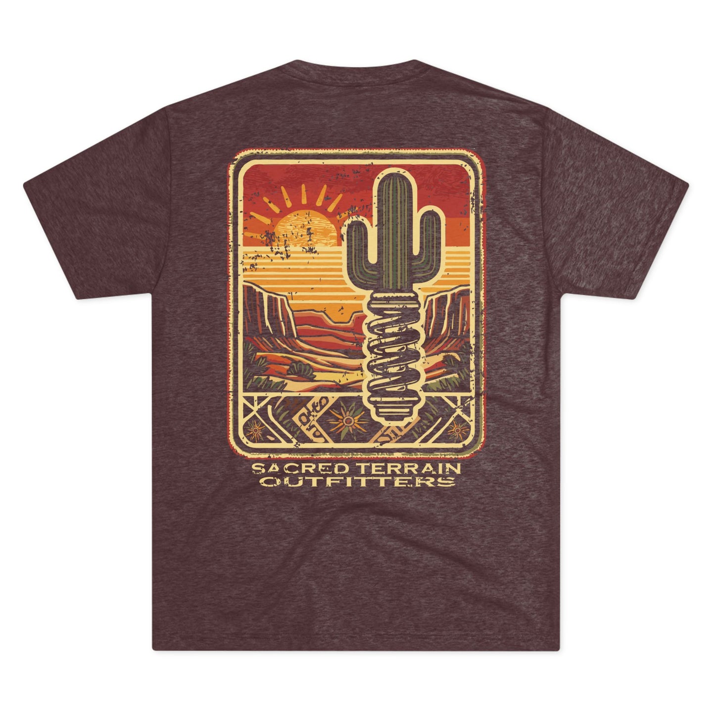 Sacred Saguaro Distressed Patch Fitted Men's Tee