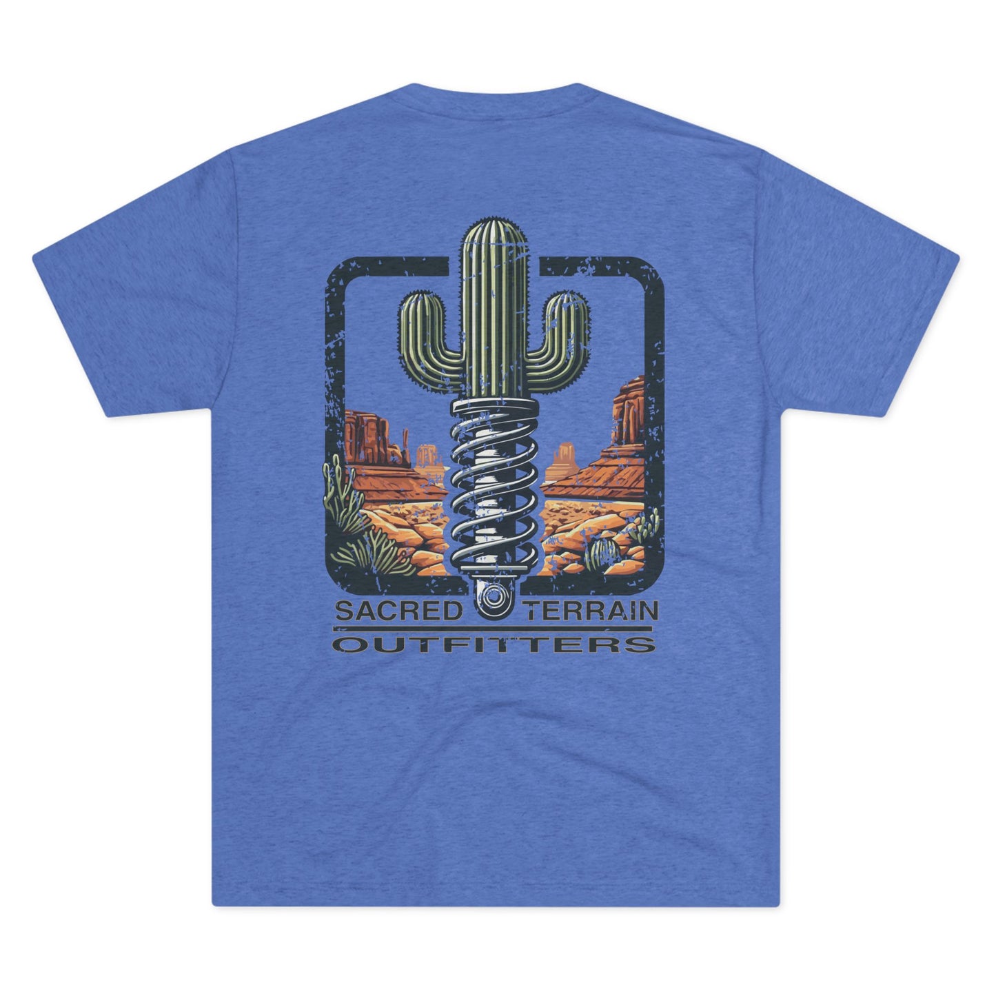 The Sacred Terrain OG Distressed – Unisex Tri-Blend Crew Shirt, Casual Wear, Nature Lover Gift, Summer Outfit, Adventure Apparel
