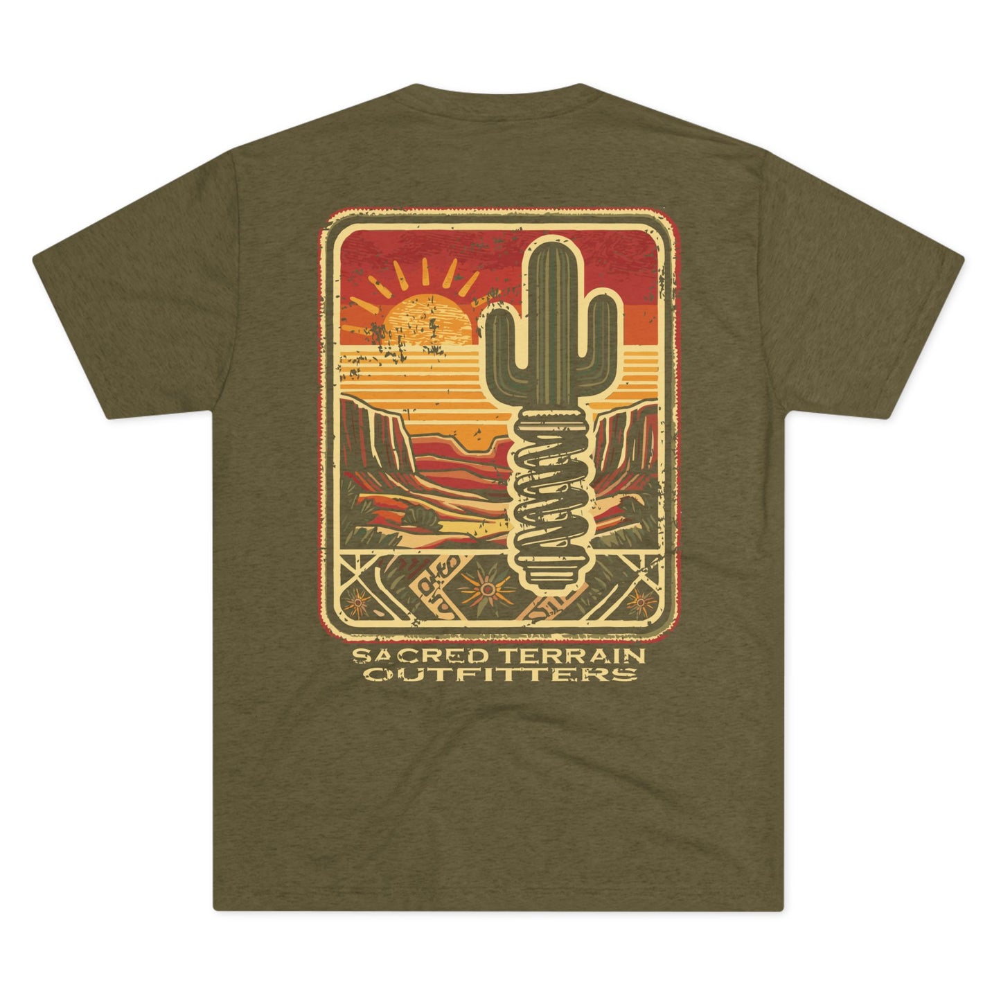 Sacred Saguaro Distressed Patch Fitted Men's Tee