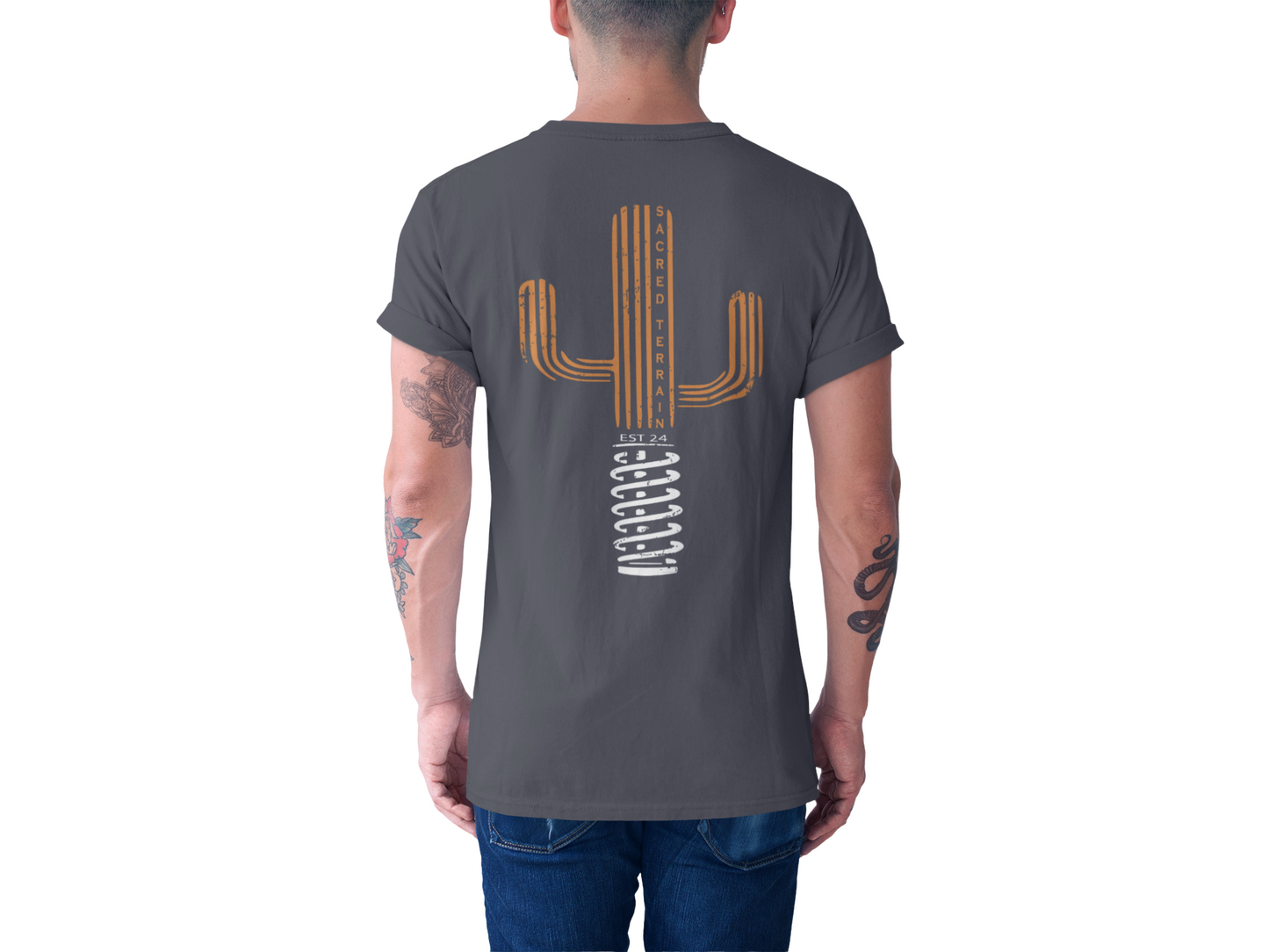 Championship Orange Saguaro Mens Fitted Tee