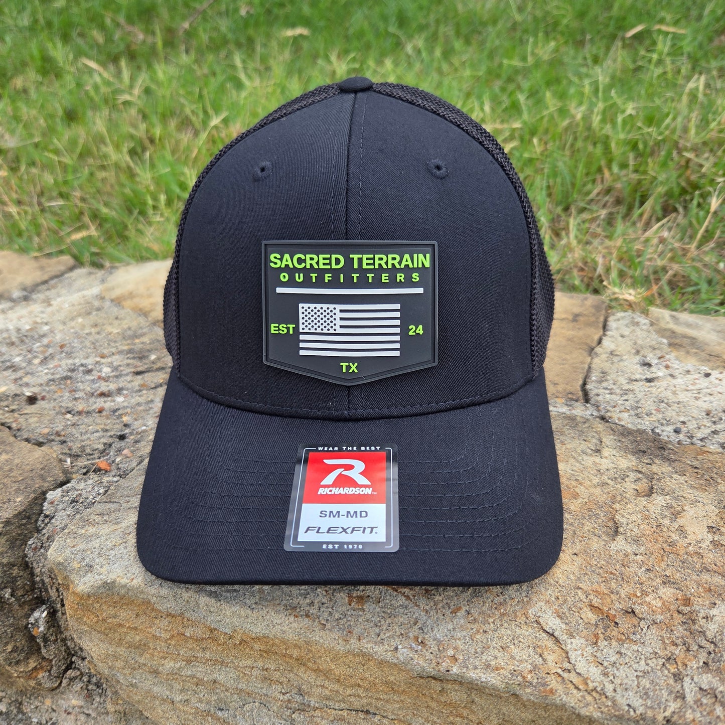 Sacred American PVC Patch | Richardson 110 | SM/MD FLEXFIT | Fitted Cap