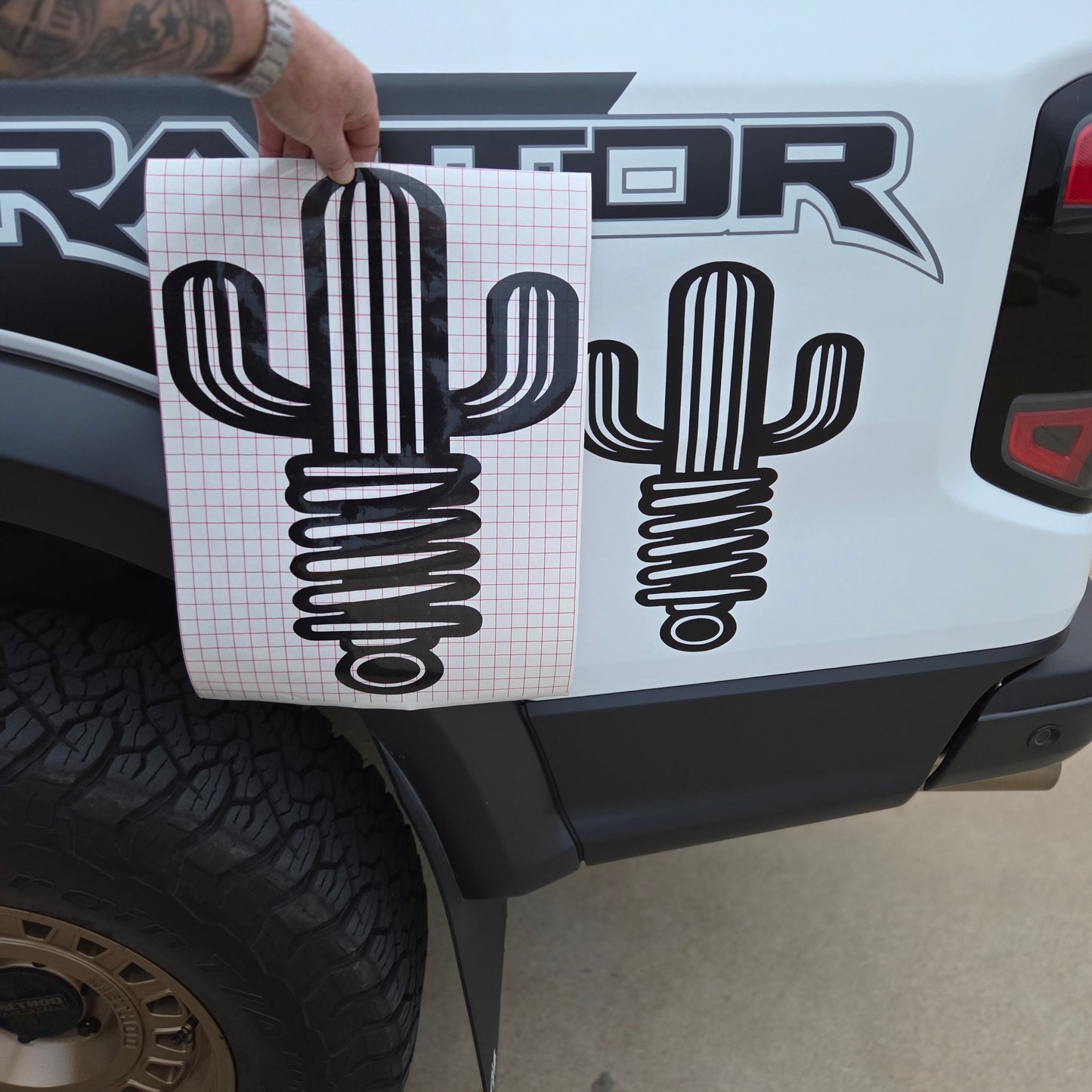 Sacred Terrain Outfitters Bedside Logo Decal - Custom Saguaro Cactus Coilover Design