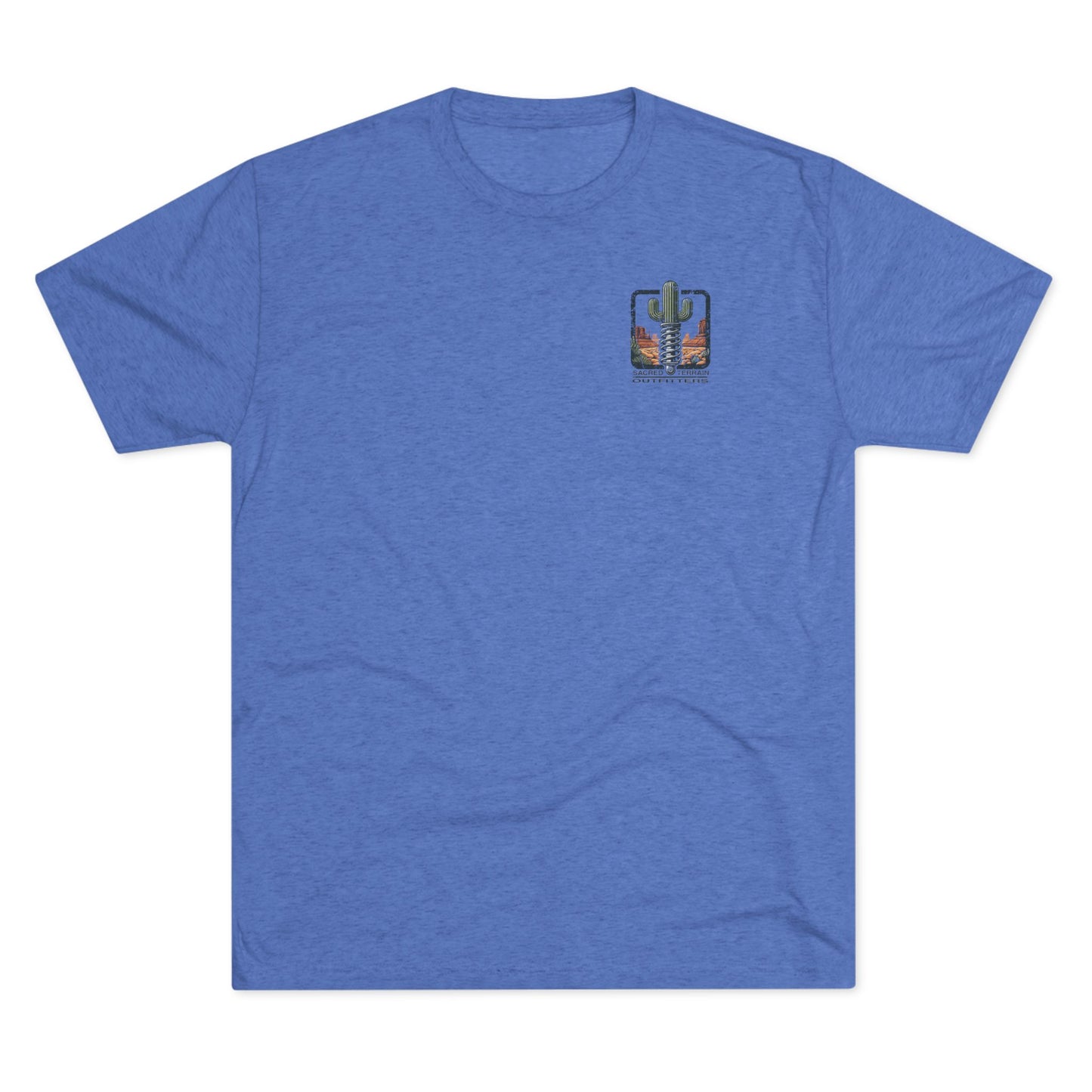 The Sacred Terrain OG Distressed – Unisex Tri-Blend Crew Shirt, Casual Wear, Nature Lover Gift, Summer Outfit, Adventure Apparel
