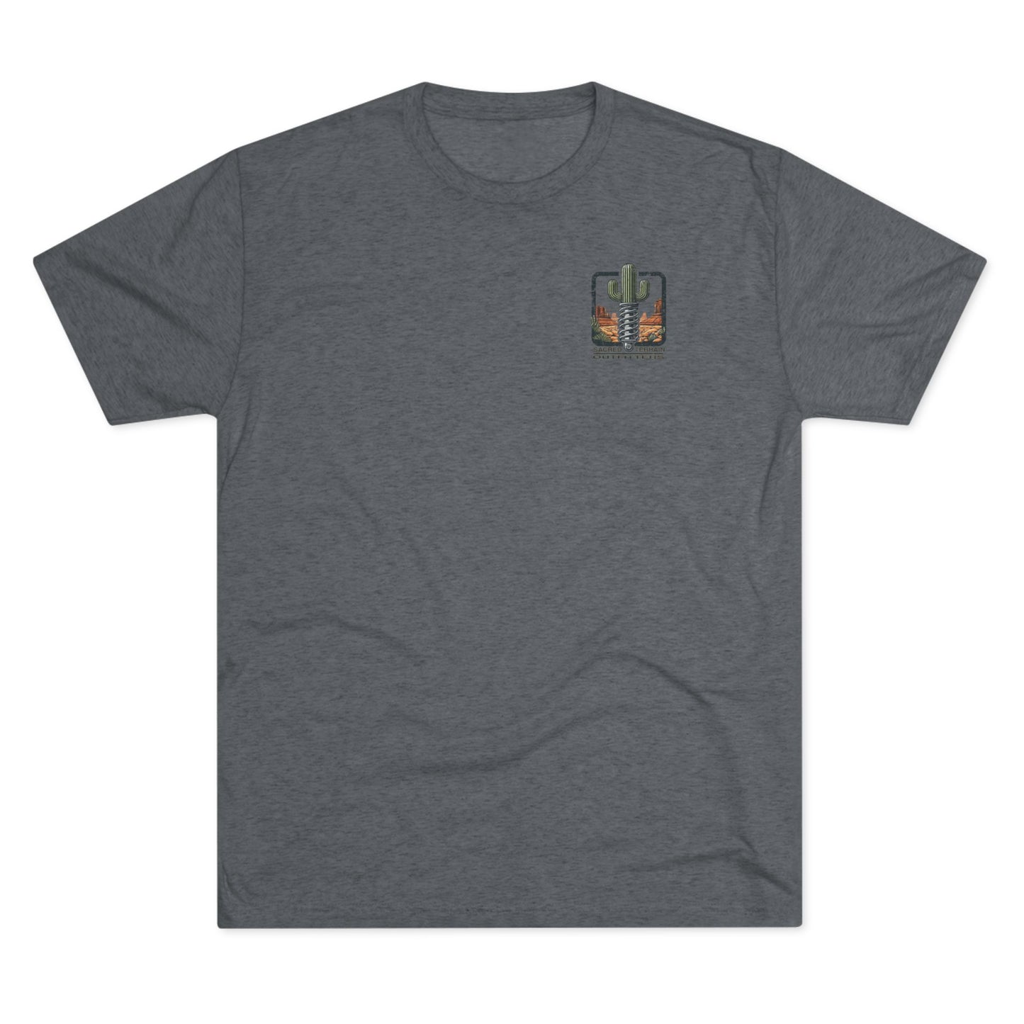 The Sacred Terrain OG Distressed – Unisex Tri-Blend Crew Shirt, Casual Wear, Nature Lover Gift, Summer Outfit, Adventure Apparel