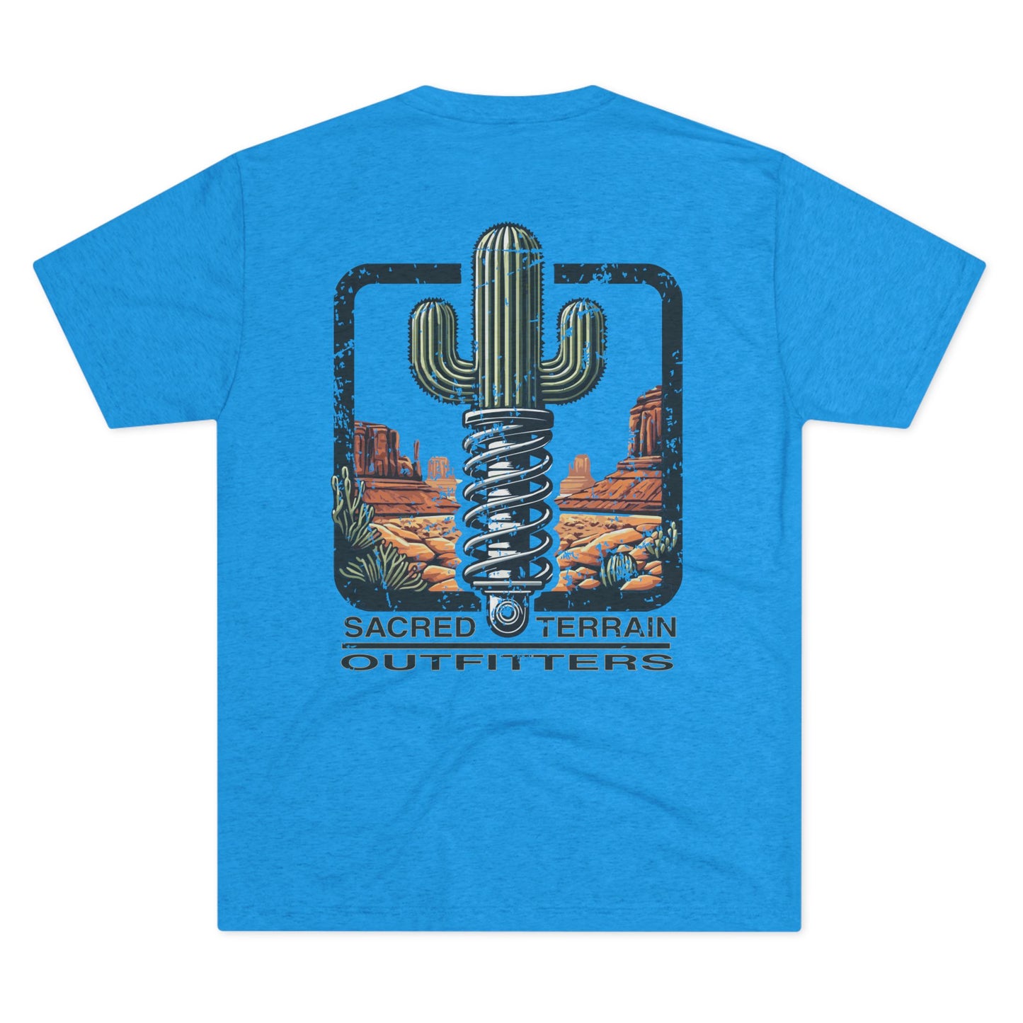 The Sacred Terrain OG Distressed – Unisex Tri-Blend Crew Shirt, Casual Wear, Nature Lover Gift, Summer Outfit, Adventure Apparel