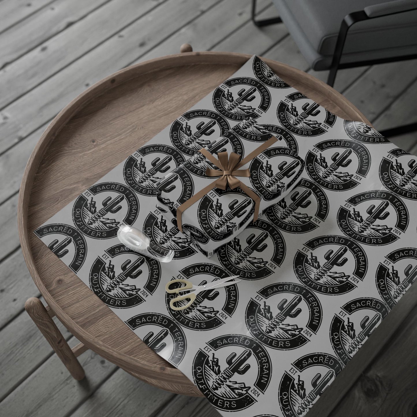 Retro-Inspired Wrapping Paper, Cactus and Mountain Theme, Perfect for Gifts, Holidays, Birthdays, and Celebrations