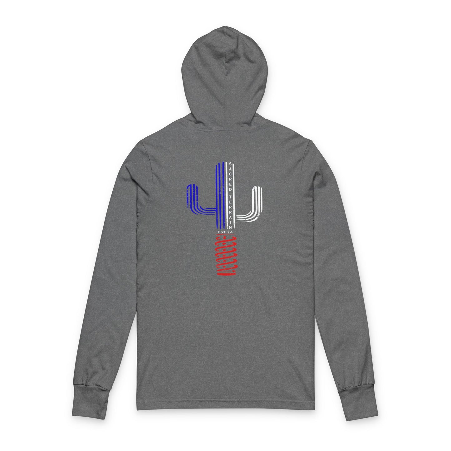 Horsepower 4 Heroes Benefit/ Unisex Hooded Long Sleeve Tee with Unique Cactus Design