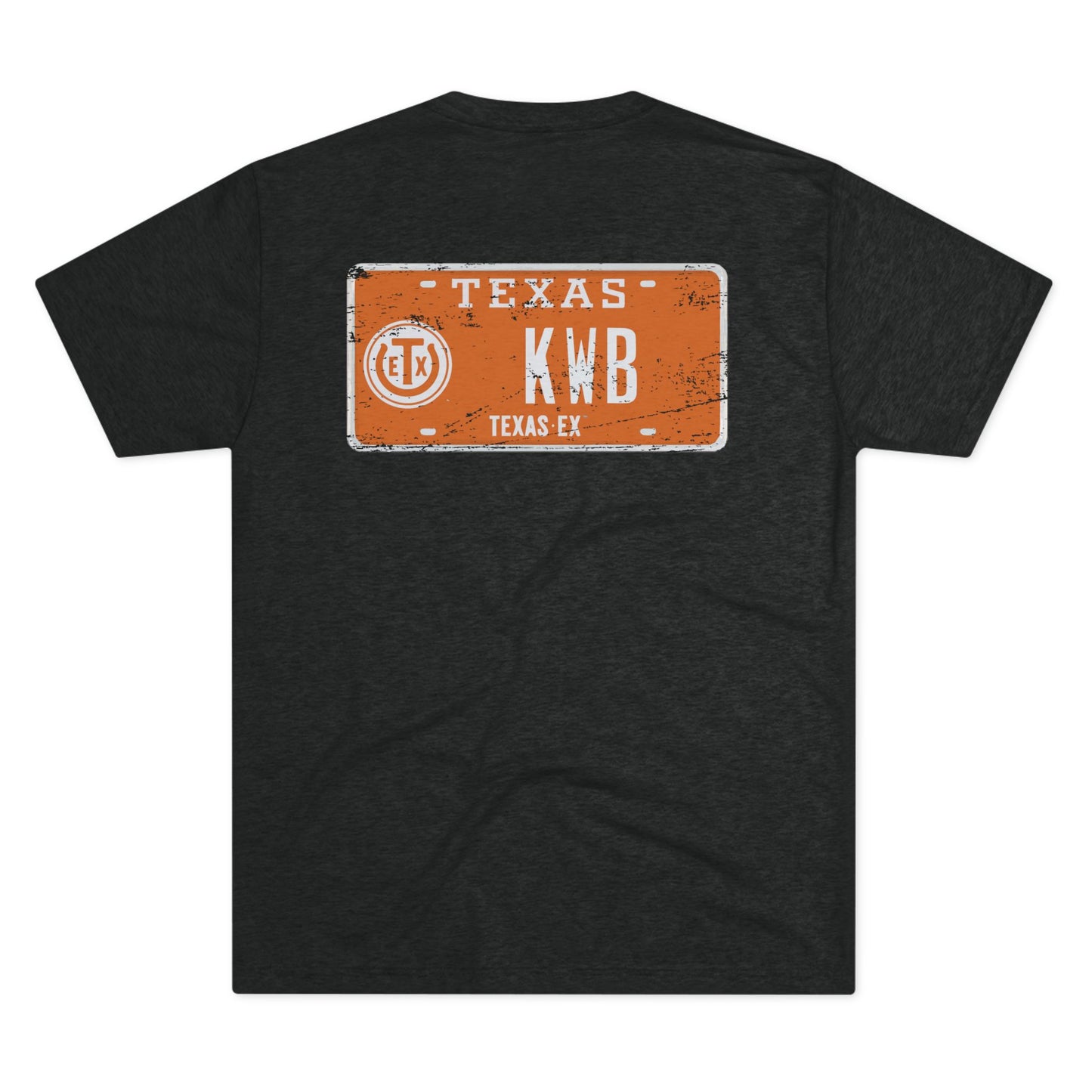 KWB Texas EX Vintage Crew Tee - Unisex Tri-Blend Shirt with Retro License Plate Design, Casual Wear, Gift for Texans, Birthday, College Spirit