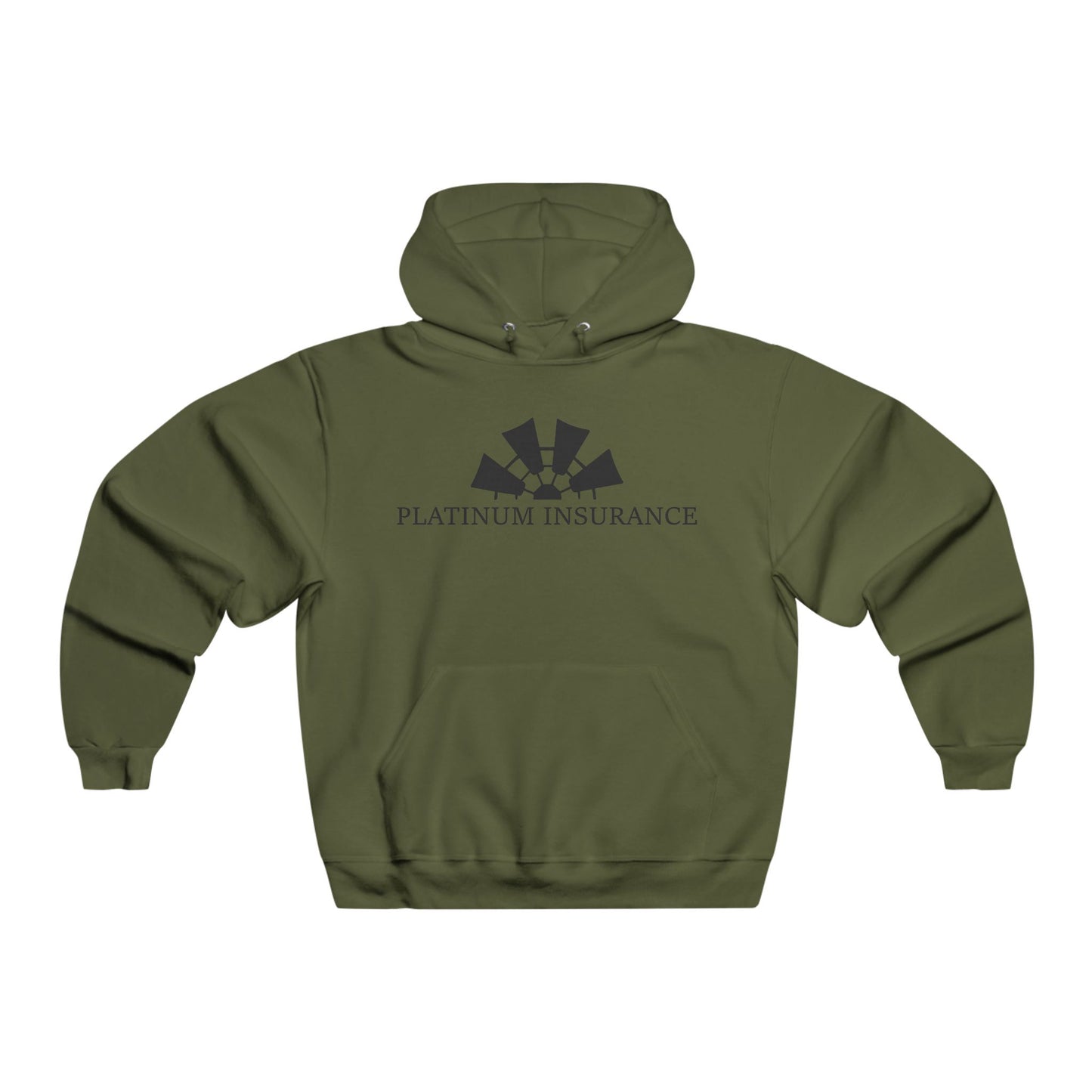 Platinum Insurance Logo Hoodie — Olive Green Men's Pullover