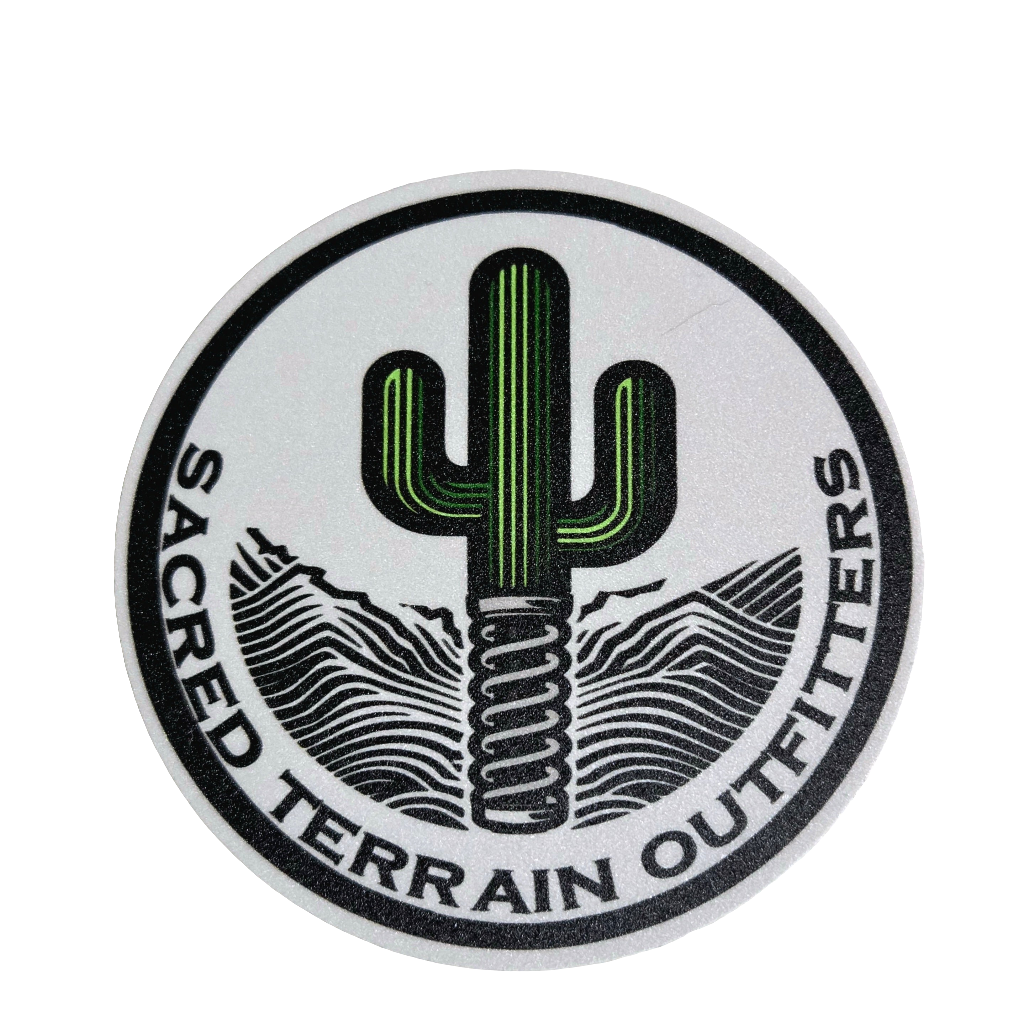 Sacred Terrain Light Grey Logo Premium Vinyl Decal