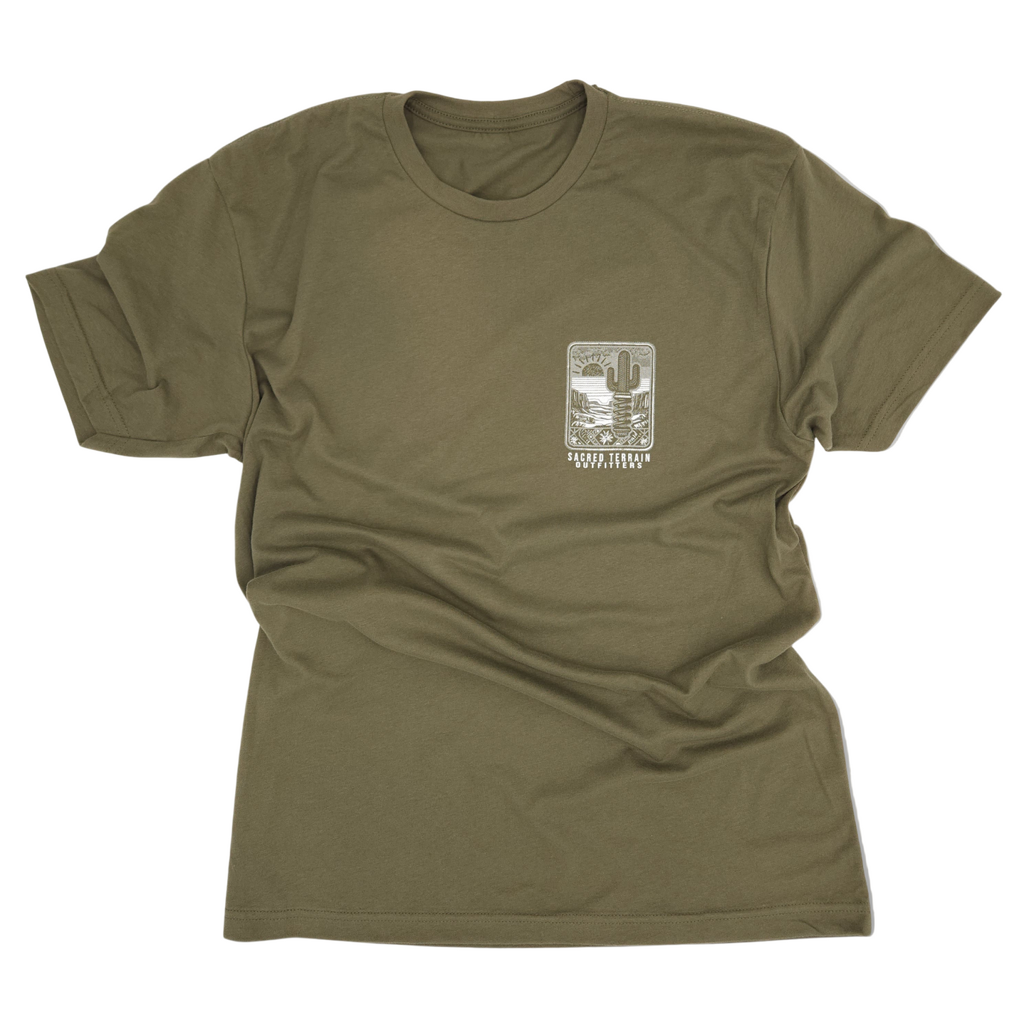 Sacred Saguaro Olive Men's Fitted T-Shirt