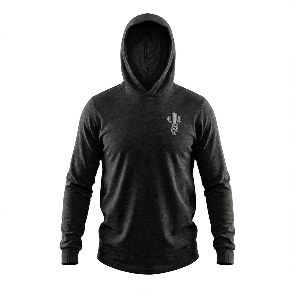 Mexican Saguaro Hoodie Tee — Sacred Terrain Graphic Long-Sleeve Hooded Tee