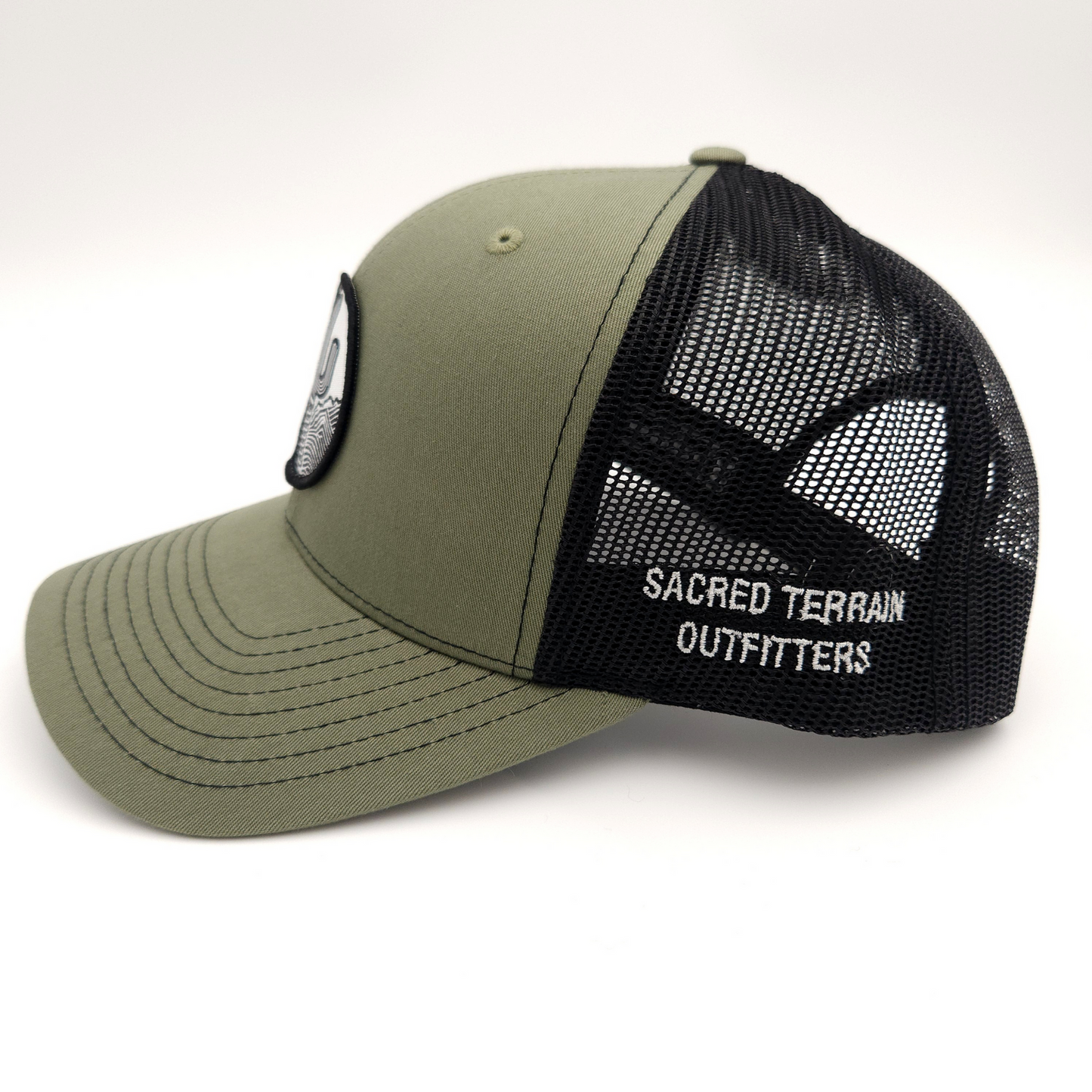 Sacred Stitches Olive Trucker Hat - 112 Snapback Cap