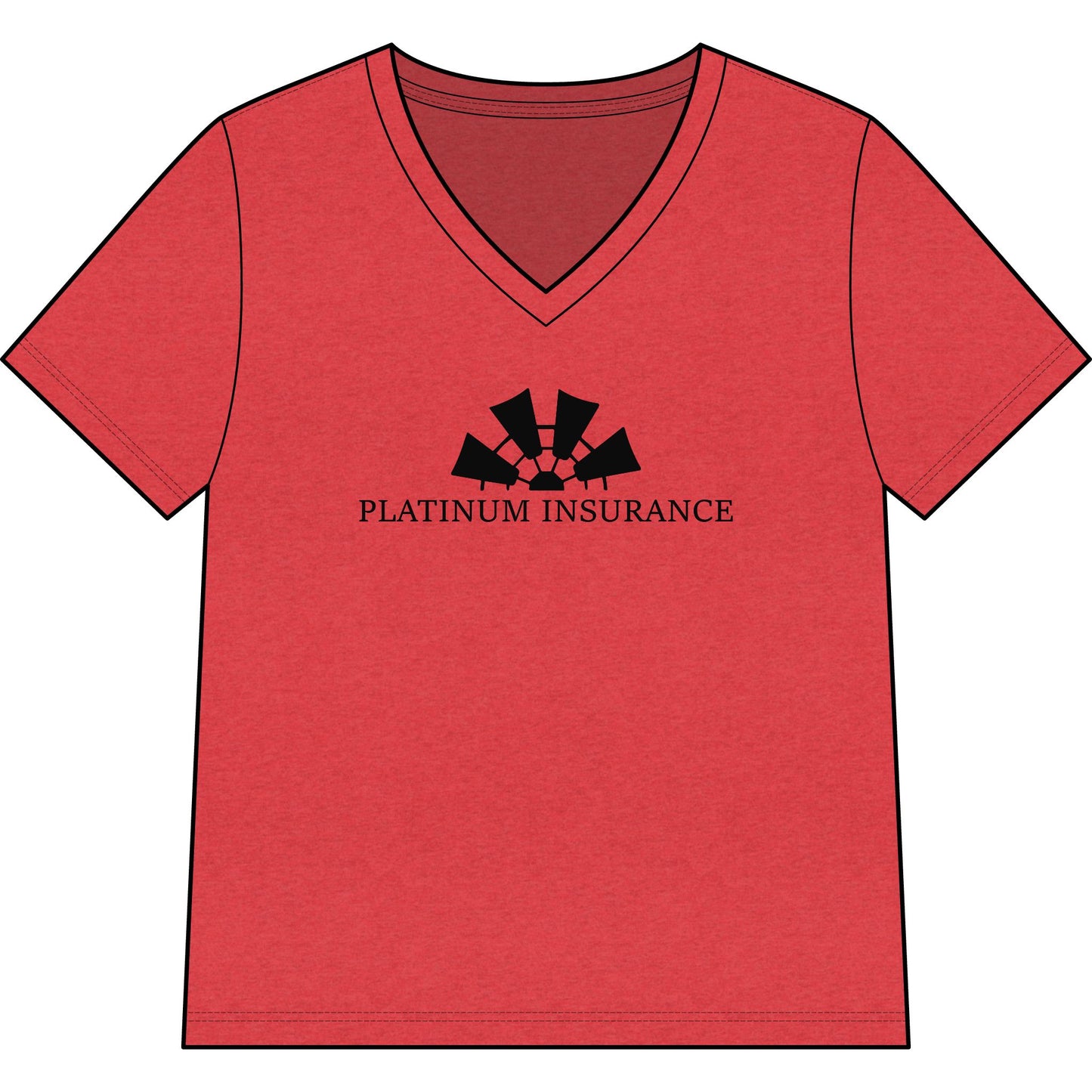 Platinum Insurance Women’s V-Neck Tee — Corporate Logo Heather Shirt