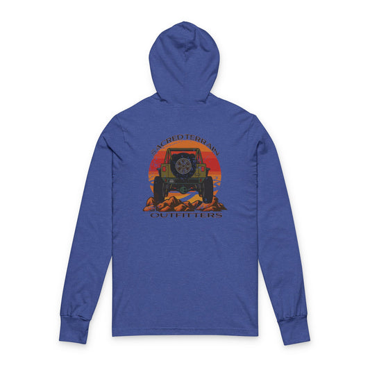 Sacred Crawler ultra-soft Unisex Hooded Long Sleeve Tee, Travel Apparel, Adventure Fashion, Camping Gift, Outdoor Style, Road Trip Essentials