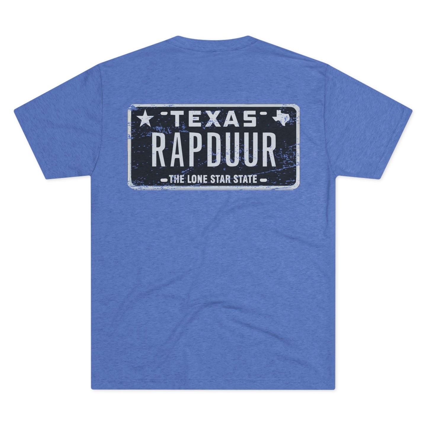 Texas License Plate Cactus Tee — 'Texas Rapduur' Vintage Back Graphic