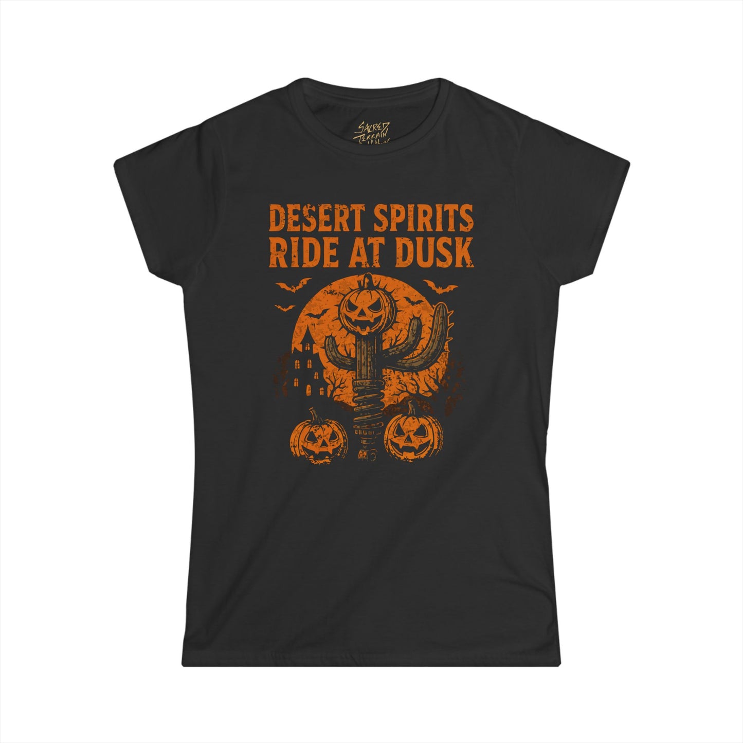 Halloween Desert Spirits Tee - Women's Softstyle Shirt, Festive Tee, Halloween Apparel, Spooky T-shirt, Ghostly Vibes