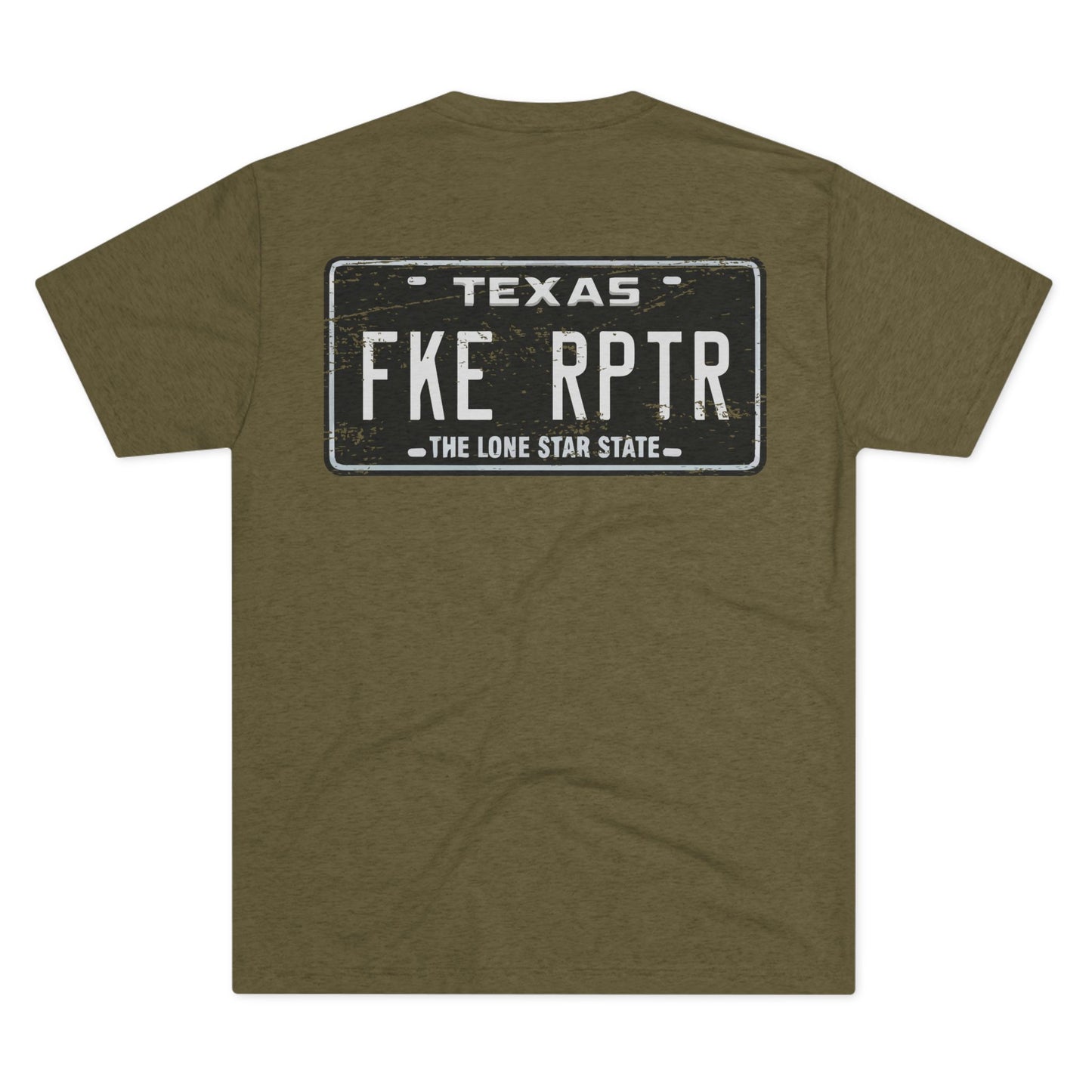 Texas 'FKE RPTR' License Plate Tee — Cactus Graphic Back Print