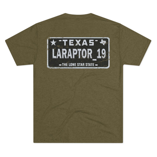 'LARAPTOR_19' -  Fitted Tri-Blend T-Shirt