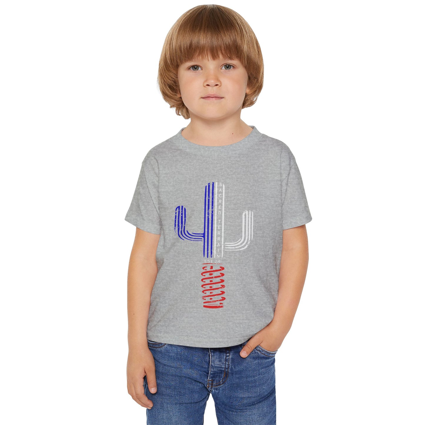 Patriotic Striped Cactus Toddler T-Shirt