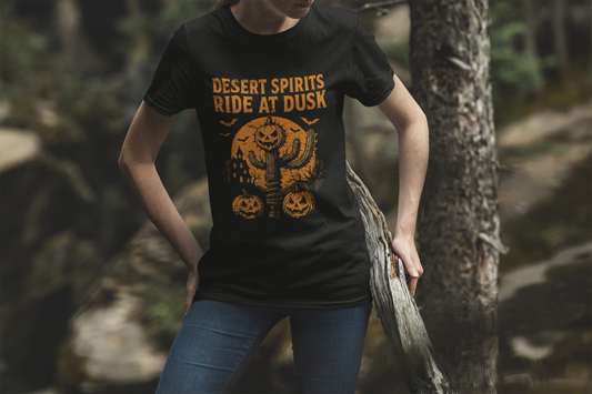 Halloween Desert Spirits Tee - Women's Softstyle Shirt, Festive Tee, Halloween Apparel, Spooky T-shirt, Ghostly Vibes