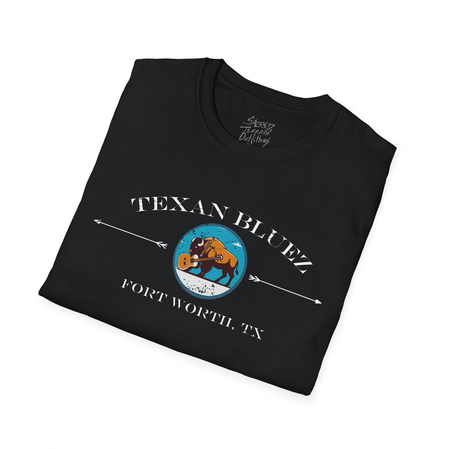 Fort Worth Texan Bluez T-Shirt — Vintage Globe & Arrow Graphic