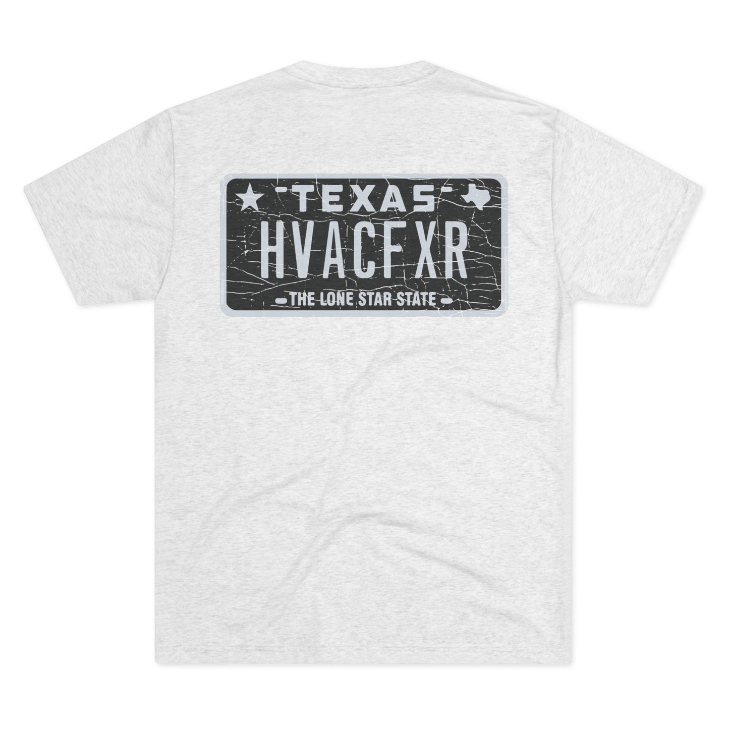 Texas HVAC Tech T‑Shirt — 'Texas HVACFXR' License Plate Design