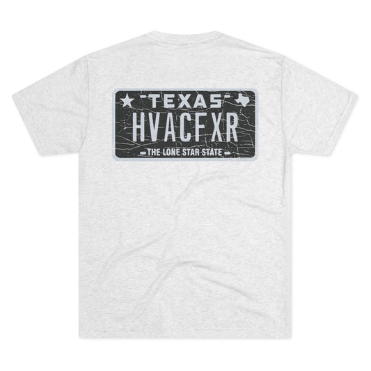 Texas HVAC Tech T‑Shirt — 'Texas HVACFXR' License Plate Design