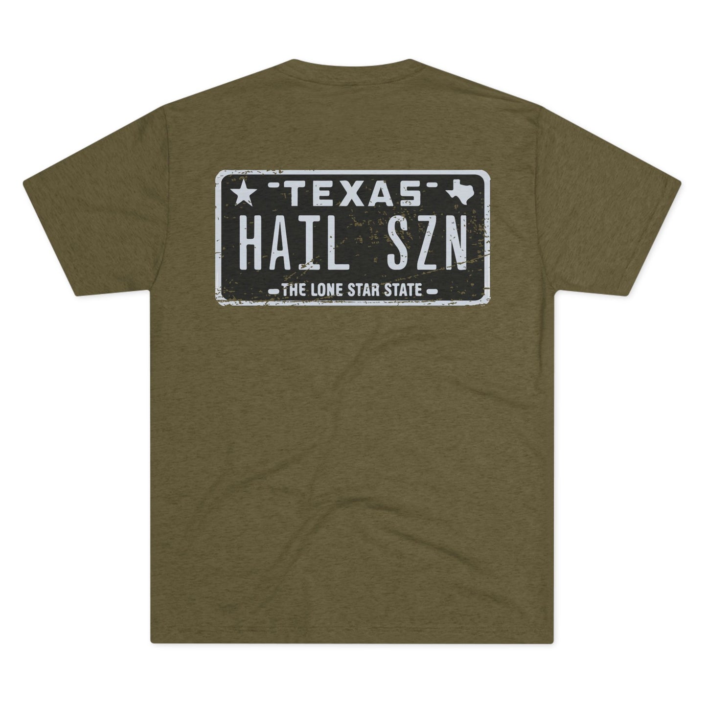 Texas Hail SZN Tee — Retro License Plate Cactus Graphic Shirt