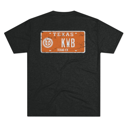 KWB Texas EX Vintage Crew Tee - Unisex Tri-Blend Shirt with Retro License Plate Design, Casual Wear, Gift for Texans, Birthday, College Spirit