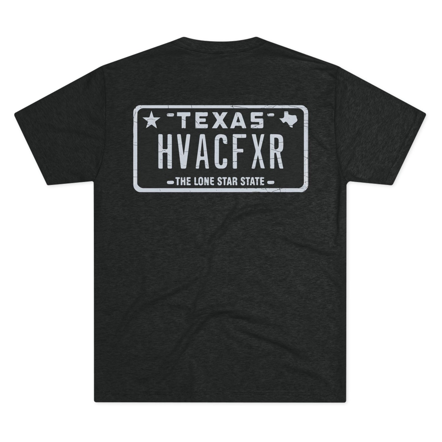 Texas HVAC Tech T‑Shirt — 'Texas HVACFXR' License Plate Design