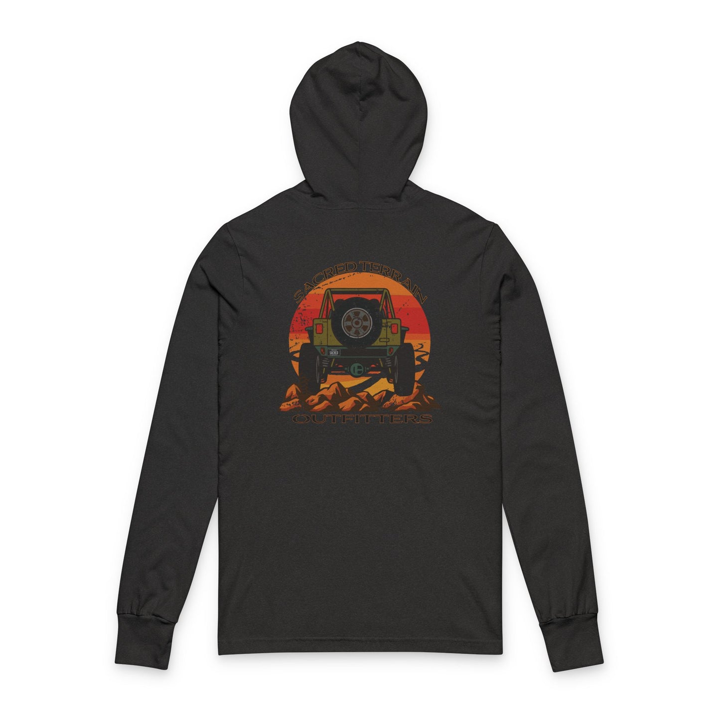 Sacred Crawler ultra-soft Unisex Hooded Long Sleeve Tee, Travel Apparel, Adventure Fashion, Camping Gift, Outdoor Style, Road Trip Essentials