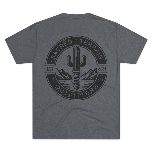 Cactus Crest Distressed Men's Fitted T-Shirt