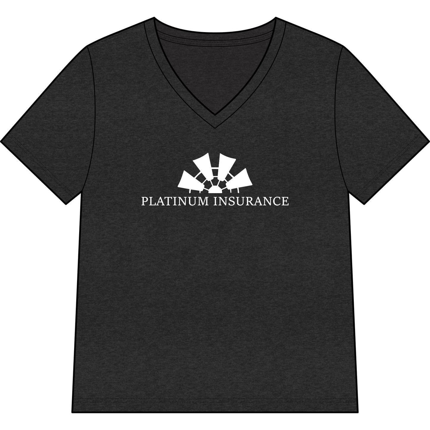 Platinum Insurance Women’s V-Neck Tee — Corporate Logo Heather Shirt