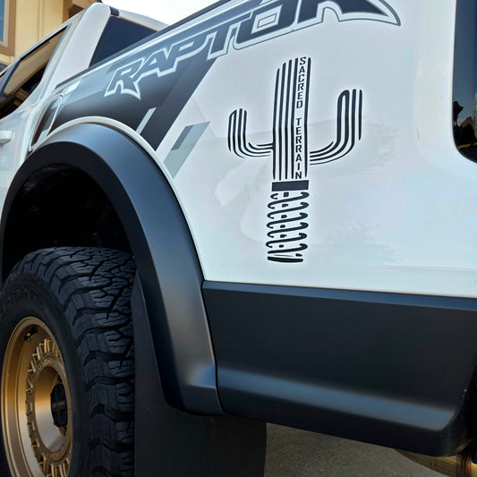 Sacred Terrain Outfitters Bedside Logo Decal - Custom Saguaro Cactus Coilover Design