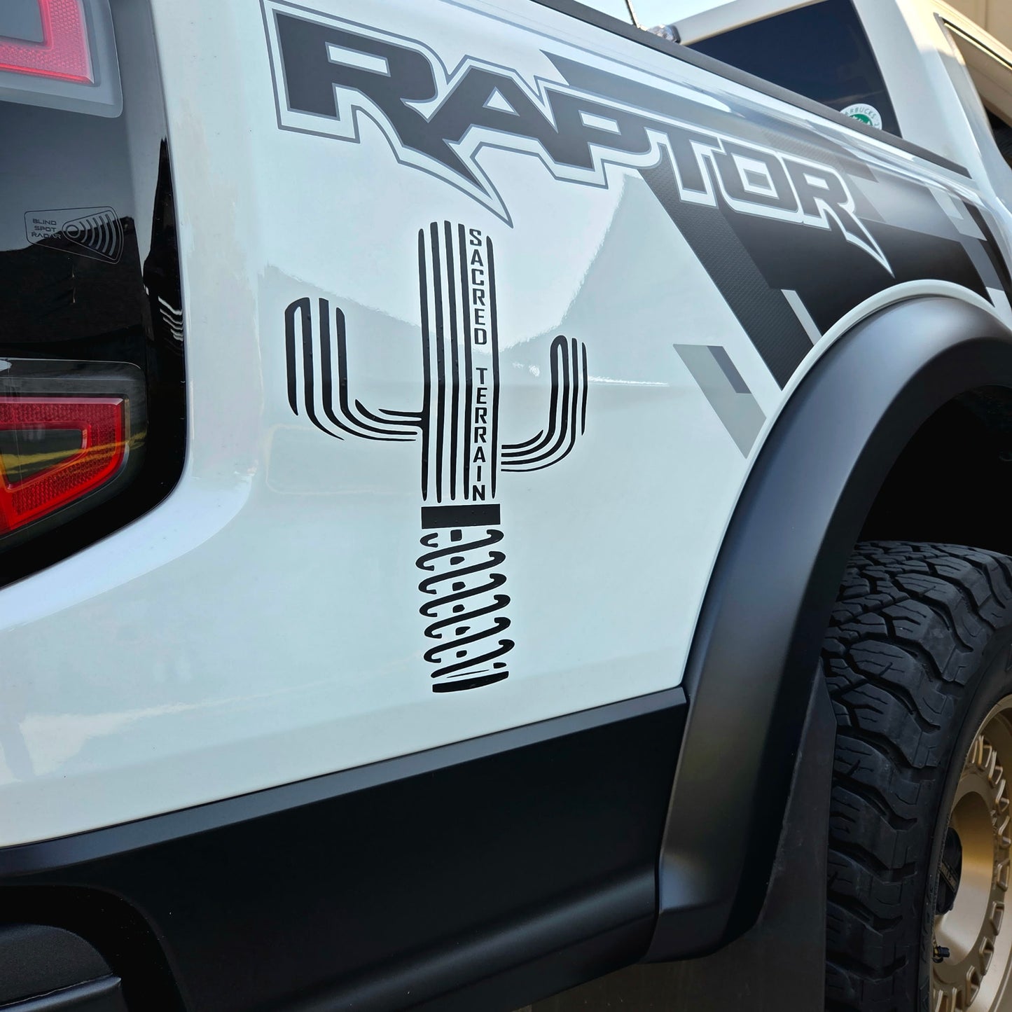 Sacred Terrain Outfitters Bedside Logo Decal - Custom Saguaro Cactus Coilover Design
