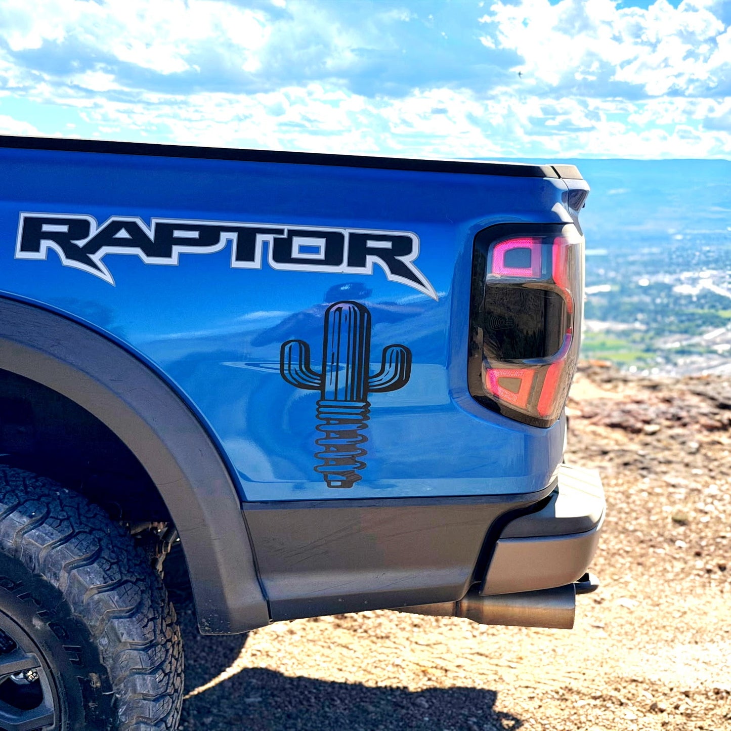 Sacred Terrain Outfitters Bedside Logo Decal - Custom Saguaro Cactus Coilover Design