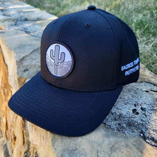 Sacred Stitches 312 Solid Black - Richardson Snapback with Woven Patch
