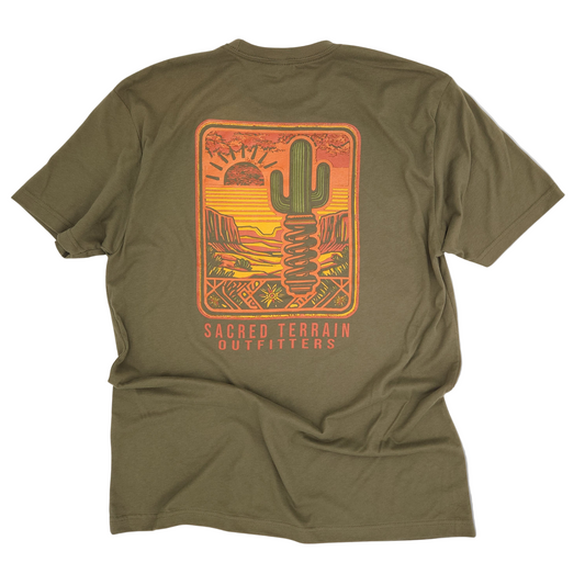 Sacred Saguaro Olive Men's Fitted T-Shirt