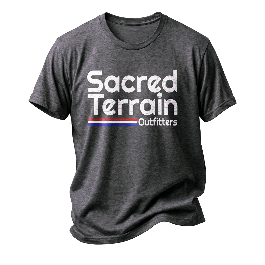 Sacred Terrain Outfitters Tee — Retro Outdoors Adventure Shirt
