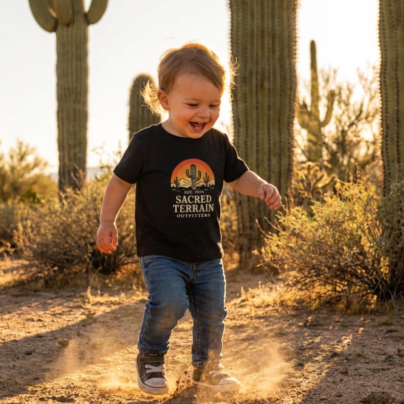 Distressed Toddler Tee - Sacred Saguaro Design